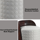 Jamonica Gray/Glossy Wood Grain Top Vanity Chair - Ornate Home
