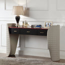 Jamonica Gray/Glossy Wood Grain Top Vanity Desk - Ornate Home