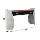 Jamonica Gray/Glossy Wood Grain Top Vanity Desk - Ornate Home