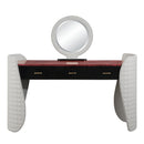 Jamonica Gray/Glossy Wood Grain Top Vanity Mirror - Ornate Home