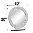 Jamonica Gray/Glossy Wood Grain Top Vanity Mirror - Ornate Home