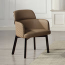 Jamonica Latte Leatherette/Black Arm Chair - Ornate Home