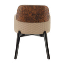 Jamonica Latte Leatherette/Black Arm Chair - Ornate Home