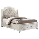 Jaqueline Gray/Antique White Eastern King Bed w/ Storage - Ornate Home