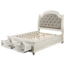 Jaqueline Gray/Antique White Eastern King Bed w/ Storage - Ornate Home
