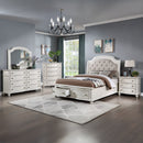Jaqueline Gray/Antique White Eastern King Bed w/ Storage - Ornate Home