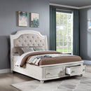 Jaqueline Gray/Antique White Queen Bed w/ Storage - Ornate Home