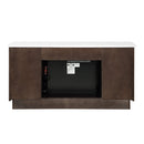 Jaramillo Rustic Espresso Server w/Natural Marble Top & Fireplace - Ornate Home