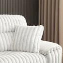 Jaya Mondo Gray Corduroy Power Motion Sofa w/Sleeper & USB Port - Ornate Home
