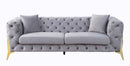 Jelanea Gray/Gold Sofa w/ 2 Pillows - Ornate Home