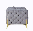 Jelanea Gray/Gold Sofa w/ 2 Pillows - Ornate Home