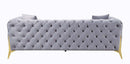 Jelanea Gray/Gold Sofa w/ 2 Pillows - Ornate Home
