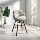 Jena Beige/Walnut Counter Height Chair w/Swivel - Ornate Home
