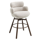 Jena Beige/Walnut Counter Height Chair w/Swivel - Ornate Home