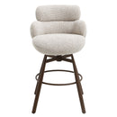 Jena Beige/Walnut Counter Height Chair w/Swivel - Ornate Home