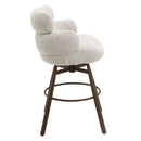 Jena Beige/Walnut Counter Height Chair w/Swivel - Ornate Home