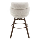 Jena Beige/Walnut Counter Height Chair w/Swivel - Ornate Home
