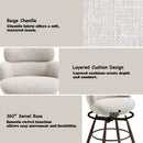 Jena Beige/Walnut Counter Height Chair w/Swivel - Ornate Home