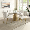 Kala Natural/Oak Round Dining Table W/Marble - Ornate Home