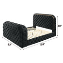 Kana Black Eastern King Bed w/LED & Fireplace & TV Stand - Ornate Home