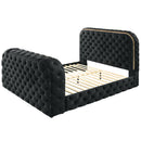 Kana Black Eastern King Bed w/LED & Fireplace & TV Stand - Ornate Home