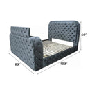 Kana Gray Eastern King Bed w/LED, Fireplace & TV Stand - Ornate Home