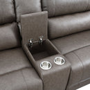 Kantu Brown Synthetic Leather Motion Sectional Sofa - Ornate Home