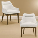Kasha Chenille/Vintage Oak Arm Chair (Set of 2) - Ornate Home