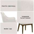 Kasha Chenille/Vintage Oak Arm Chair (Set of 2) - Ornate Home