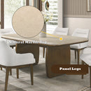 Kasha Natural Marble/Vintage Oak Dining Table - Ornate Home