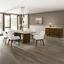 Kasha Natural Marble/Vintage Oak Dining Table - Ornate Home