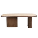 Kasha Travertine Top/Walnut Coffee Table - Ornate Home