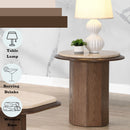 Kasha Travertine Top/Walnut End Table - Ornate Home