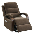 Kayla Chocolate Power Recliner w/Lift & Heating & Massage - Ornate Home