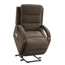 Kayla Chocolate Power Recliner w/Lift & Heating & Massage - Ornate Home