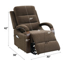 Kayla Chocolate Power Recliner w/Lift & Heating & Massage - Ornate Home