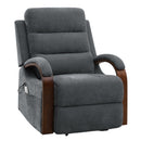 Kayla Gray Power Recliner w/Lift & Heating & Massage - Ornate Home