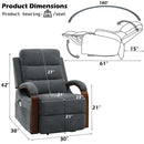 Kayla Gray Power Recliner w/Lift & Heating & Massage - Ornate Home