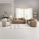 Keith Beige Chenille Chair w/Pillow - Ornate Home