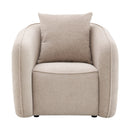 Keith Beige Chenille Chair w/Pillow - Ornate Home