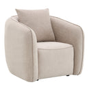 Keith Beige Chenille Chair w/Pillow - Ornate Home