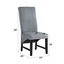 Kini Gray Corduroy & Black Side Chair (Set of 2) - Ornate Home