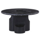 Kinton Natural Marble Top/ Black Mercana Coffee Table - Ornate Home