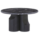 Kinton Natural Marble Top/ Black Mercana Coffee Table - Ornate Home