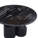 Kinton Natural Marble Top/ Black Mercana Coffee Table - Ornate Home