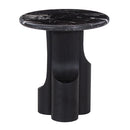 Kinton Natural Marble Top/ Black Mercana End Table - Ornate Home