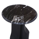 Kinton Natural Marble Top/ Black Mercana End Table - Ornate Home