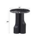 Kinton Natural Marble Top/ Black Mercana End Table - Ornate Home