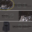 Kinton Natural Marble Top/ Black Mercana End Table - Ornate Home