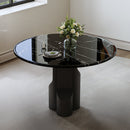 Kinton Natural Marble Top/ Black Mercana Round Dining Table - Ornate Home